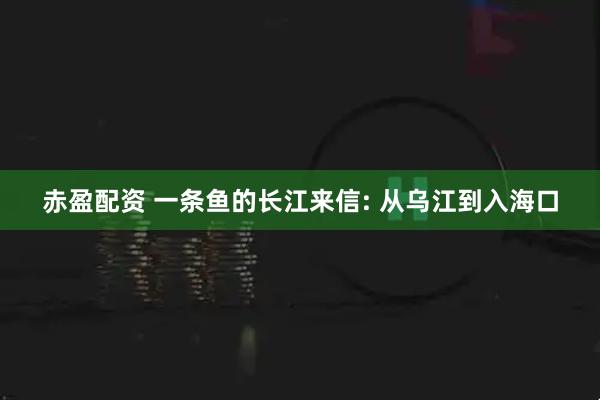 赤盈配资 一条鱼的长江来信: 从乌江到入海口