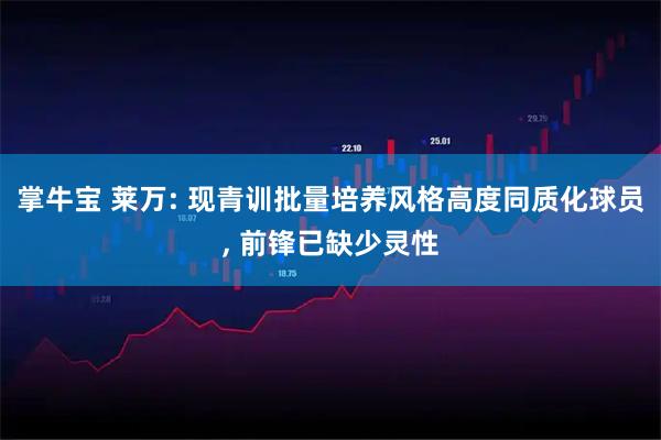 掌牛宝 莱万: 现青训批量培养风格高度同质化球员, 前锋已缺少灵性