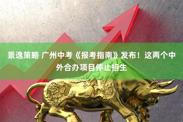景逸策略 广州中考《报考指南》发布！这两个中外合办项目停止招生